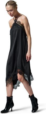 Day Birger Et Mikkelsen Umali Lace Trim Halter Neck Slip Dress in Black at Nordstrom, Size 10