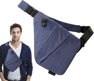 Generic Security Bag - Multi Pocket Chest Shoulder Bag | Adjustable Pouch, Lightweight Secure Carry, Versatile Storage, Durable Design Outdoor Use For Bicycle