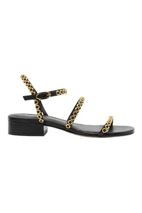 Larroude Womens Milannia Sandal In Black Leather