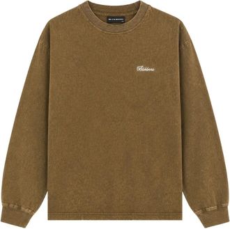 Black Bananas Tops, Heren, Bruin, L, Katoen, Script Longsleeve