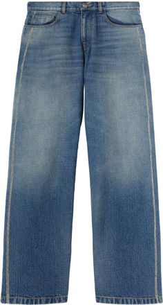 Palm Angels curved logo loose-fit jeans - Blue