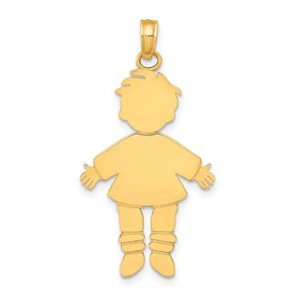 Diamond2Deal 14k Yellow Gold Flat Engravable Boy Charm