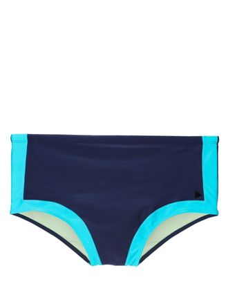 Amir Slama Costume da bagno con placca logo - Blu