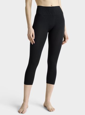 Simons Womens Ribbed-waist stretch capri legging