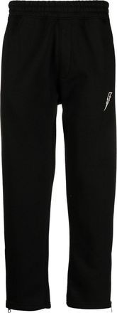 Neil Barrett embroidered-logo jogging trousers - men - Cotton/Polyester - S - Black