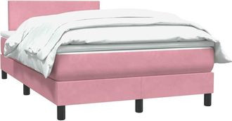 vidaXL Cama Box Spring Con Colch&oacute;n Terciopelo Rosa 120x210 Cm Vidaxl