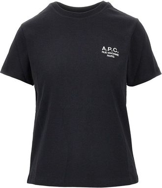 A.P.C. A. P.C. Jersey T-shirt with logo embroidery Woman XS