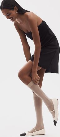 Lechery Lustrous Silky Shiny Sheer Knee-High Socks, Set of 2