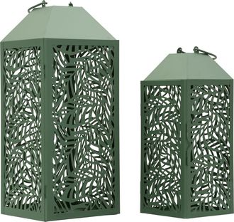 Mauro Ferretti Farolillos Carving Pareja Cm 17,8x17,8x44-13,8x13,8x34