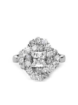 Leo Pizzo 18kt witgouden Vorex ring met diamant - Zilver