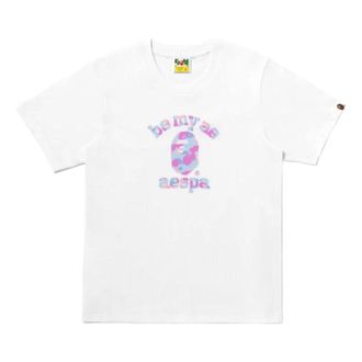 A Bathing Ape x Aespa College Relaxed Fit T-Shirt White 1M73-110-911-WHT