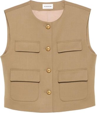 P.A.R.O.S.H. Gilet con bottoni e tasche - Marrone