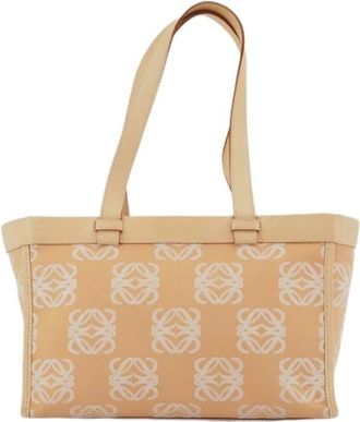 Loewe Pre-owned Tote Bags, female, Beige, Size: ONE SIZE Pre-owned Canvas Shoulder Bag
