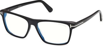 Tom Ford Blue Light Block Rectangular Mens Eyeglasses FT6170-B 001 56