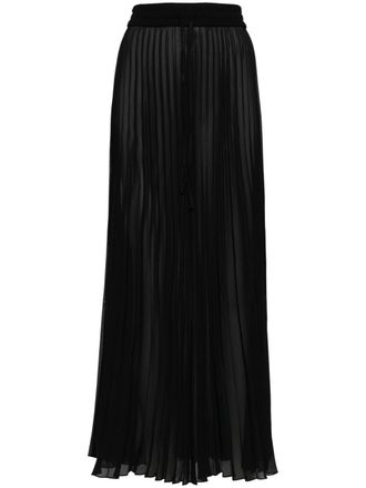 Peter Do sheer pleated maxi skirt - Black