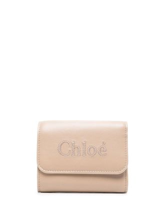 Chloé small Sense leather wallet - women - Calf Leather/Polyester/Lamb Skin/Calf Leather/Cotton - One Size - Neutrals