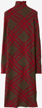 Burberry Midilanges Jacquardstrickkleid Loch Check
