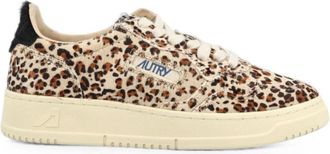 Autry Leopard Print Logo Sneakers