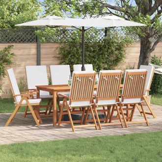 vidaXL Vidaxl - Silla De Jard&iacute;n Con Coj&iacute;n 8 Pcs Marr&oacute;n 57 X 71.5 X 104cm