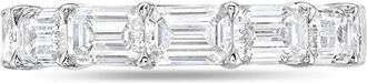 Diana M. Jewels 14kt 3cts Lab Grown East West Emerald Cut Band,E-F color, VVS-VS clarity, Half eternity, Size: 6.5