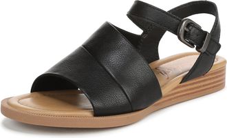 Blowfish Womens Ardice Flat Sandals, Black Faux Leather, Medium Fit, UK 5