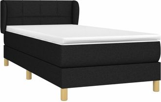 vidaXL Cama Box Spring Con Colch&oacute;n Tela Negro 80x200 Cm Vidaxl
