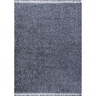 Jonathan Y Designs Mercer Shag Plush Tassel Area Rug in Denim Blue at Nordstrom, Size 3Ft 0In X 5Ft 0In