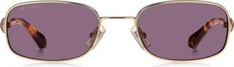 Etro 52mm Rectangular Sunglasses in Rose Gold/violet at Nordstrom