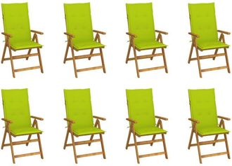 vidaXL Vidaxl - Sillas De Jard&iacute;n Plegables Y Cojines 8 Uds Madera Maciza Acacia