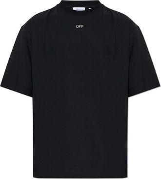 Off-white Tops, Heren, Zwart, L, Katoen, Logo T-shirt