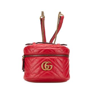 Gucci Pre-owned Gucci GG Marmont Round Matelasse Leather Backpack Unisex 598594 2091
