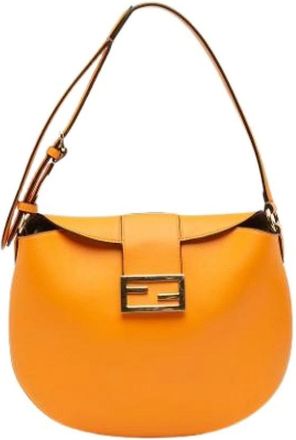 Fendi Pre-owned Shoulder Bags, female, Orange, Size: ONE SIZE Pre-owned Vintage Leather Shoulder Bag