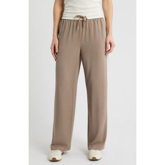 Bernardo Drawstring Waist Track Pants in Gardenia/Goat at Nordstrom, Size X-Large