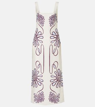 Cala de la Cruz Amaranta printed linen midi dress