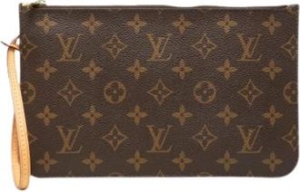 Louis Vuitton Pre-owned Monogram Canvas Pouch - Dames - Vintage Clutch - Bruin - ONE Size - Leer - Vintage