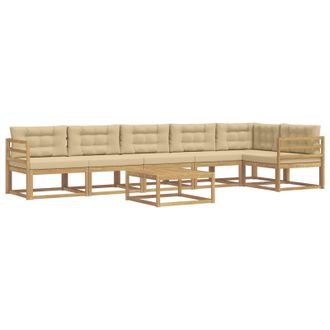 vidaXL Conjunto De Sof&aacute;s De Exterior 7 Pcs Y Beige 79 X 79 X 37 Cm Vidaxl