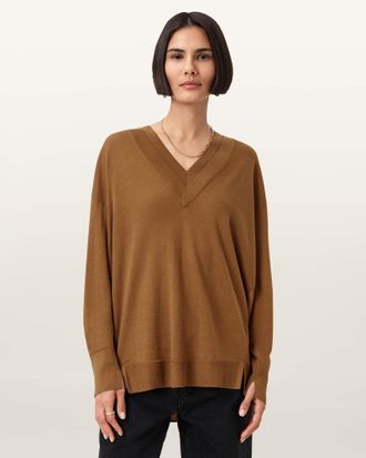AllSaints Wool Bern V-Neck Wool Jumper, Size: XS