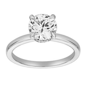 LuvMyJewelry Lila 14K Gold Round Lab Grown Diamond Hidden Halo Ring - 1.5 Ct in 14K White Gold at Nordstrom, Size 7.5