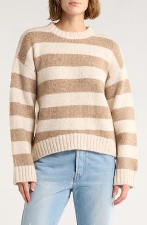Vigoss Mossy Stripe Sweater in Camel Combo at Nordstrom Rack, Size X-Small