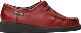 Mephisto Rode Leren Veterschoenen voor Dames - Dames - Veterschoenen - Rood - 36 EU - Leer - Schoenen