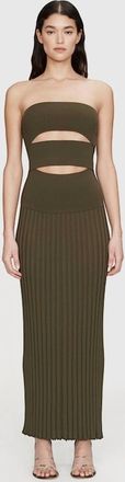 CHRISTOPHER ESBER Slashed Knit Sunray Strapless Dress In Kombu