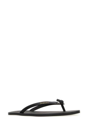Saint Laurent Pool Thong Flat - Black