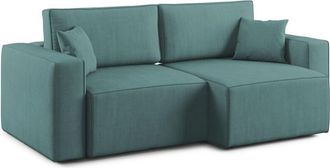 Divani.Store Morfeo Sof&aacute; Con Asiento Extra&iacute;ble En Tela Impermeable 215 Cm Azul Petr&oacute;leo