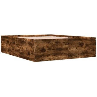 vidaXL Bed Frame without Mattress Smoked Oak 150x200 cm King Size vidaXL