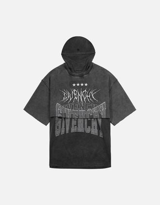 Givenchy Mens Givenchy Overlapped Design Grey T-Shirt - Black - Size: 40