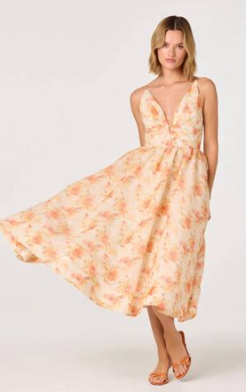 Astr Janna Midi Dress In Pink
