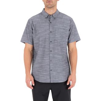 Hurley Icon Stretch Button-Down Shirt in Black at Nordstrom, Size Xx-Large