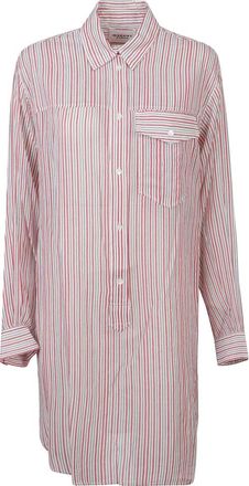 Isabel Marant Gestreept overhemdjurk met borstzak - Dames - Shirt Kleedjes - Veelkleurig - XS - Kleedjes