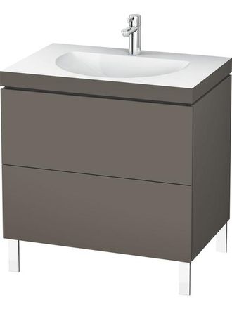 Duravit Lavabo Para Muebles Duravit L-cube C-bonded Con Base, Colgado En La Pared, 120x48 Cm, 1 Extra&iacute;ble, Sin Rebosadero, 3 Agujeros Para Grifos, Color: Flan