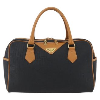 Saint Laurent Vintage Handbag Canvas Black Canvas Handbag (Pre-Owned)